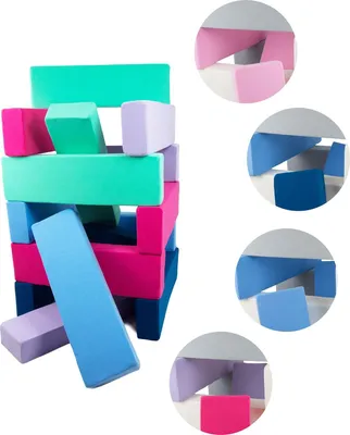 Obrázok produktu pre Veža Jenga sada 15 veľkých penových blokov Veža Jenga sada 15 veľkých penových blokov (farba: biela, sivá)