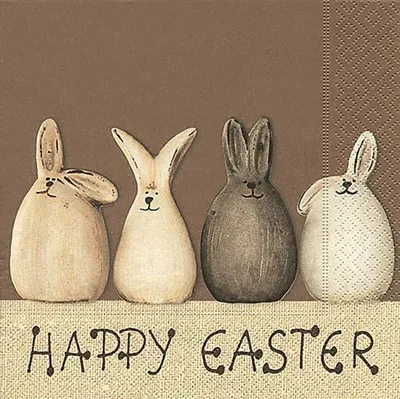 Produktbild von 20 Servietten Happy Easter bunnies - Happy Easter Hasen 33x33cm