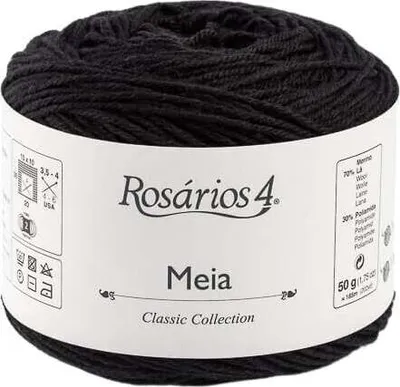 Zdjęcie produktu dla Rosários 4 Meia 11 Black Przędza dziewiarska