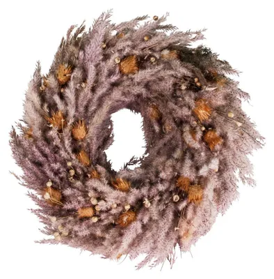 Image de Couronne de porte Fleurs des champs Couronne de fleurs séchées brun Ø 25 cm
