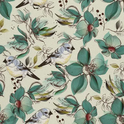Image de OUTDOOR DECOSTOMES OXFORD - Motif oiseaux entre fleurs