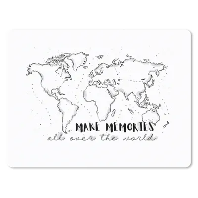 Produktbild von MuchoWow® Mauspad Mousepad Weltkarte - Sprichwörter - Schwarz - Weiß 40x30 cm - Mousepads - Maus Mat - Pad - Mausunterlage - Anti Rutsch