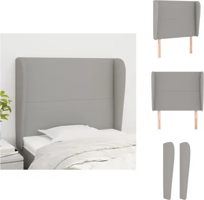 Produktbild von vidaXL Kopfteil mit Ohren Hellgrau 103x23x118/128 cm Stoff -  Kopf- & Fußenden