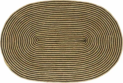 Produktbild von Bereichsteppiche Natürlich und Schwarz 122 x 183 cm Jute