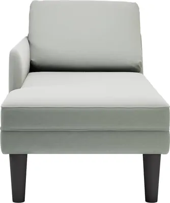 Produktbild von vidaXL Chaiselongue mit Kissen und Rechter Armlehne Hellgrau Samt