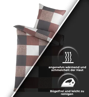 Produktbild von Warme Winter Mikrofaser Termo Fleece Bettwäsche 135x200 155x220 200x200 für die Kaltejahreszeit Modern , Größe:135 x 200 cm, Design - Motiv:Design 6