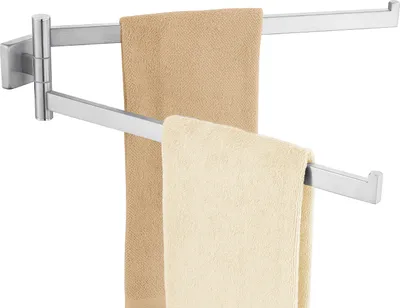 Produktbild von Handtuchhalter, Doppelter Schwenkbar Handtuchstange, Badetuchhalter, 40 cm Edelstahl Doppelhandtuchhalter, Badezimmer Handtuchständer