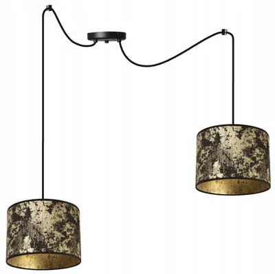 Produktbild von Spinnen Pendelleuchte mit goldenem Lampenschirm – Moderne Hängelampe mit Spinnenmuster, Deckenlampe für Wohnzimmer und Esszimmer