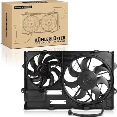 Obrázok produktu pre Frankberg 1x dvojitý ventilátor chladiča motora s rámom ventilátora chladiča VW Multivan V Transporter V California T5 1.9L-3.2L