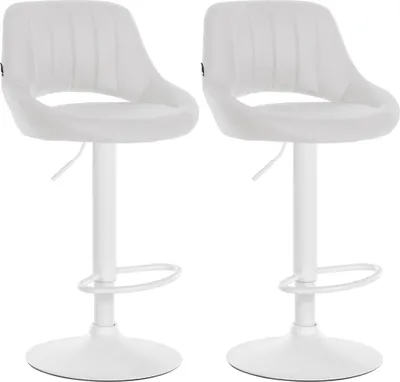 Produktbild von 2er Set Barhocker HLO-CP277 Kunstleder W  weiß