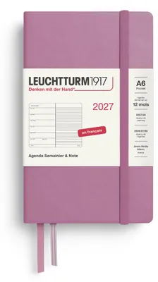 Obrázek produktu pro Kalendář LEUCHTTURM1917 na rok 2027, formát kapesní (A6) s poznámkovým blokem, linkovaný - plánovač