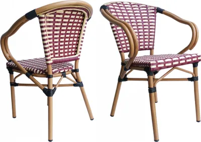 Produktbild von SIT Möbel Armlehnstuhl 2er-Set | Rattan-Optik beige-rot | Gestell Aluminium natur | wetterfest | B 56 x T 56 x H 83 cm | 02472-25 | Serie SIT&CHAIRS