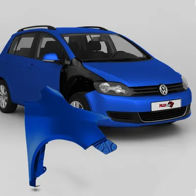 Productafbeelding van BLU Spatbord geschikt voor Volkswagen Golf V+ / Golf 5 PLUS LC5J Rechts Blauw LaserBlue | 2005-2009 | Voorzijde | Gelakt | Montageklaar