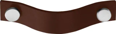 Produktbild von Natural Goods Berlin Möbelgriff RIEMEN, Möbelknopf, Schrankgriff, Knauf für Schublade und Tür, Braun, Edelstahl-Optik, 1 Stück