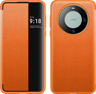 Produktbild von Huawei Mate 60 Hülle, Smart View Intelligente Wake up Sleep Leder Schutzhülle für Huawei Mate 60 Orange