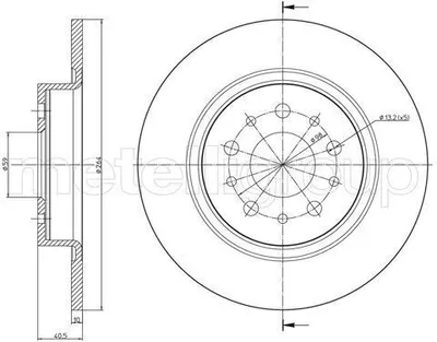 Produktbild von 2x METELLI Bremsscheibe 23-1506C für FIAT TIPO Schrägheck (356_) 40 5mm 264 0mm