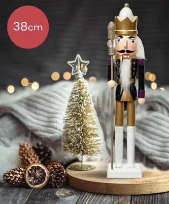 Produktbild von Nussknacker Weißgold mit Dirigentenstab - 38CM