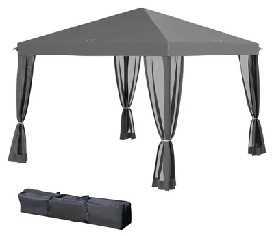 Obrázok produktu pre Outsunny, skladací pavilón, záhradný stan s bočnými stenami, 3x3 m, svetlosivý