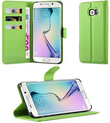 Immagine prodotto di Cadorabo custodia per Samsung Galaxy S6 EDGE custodia protettiva in verde custodia per cellulare custodia cover chiusura magnetica