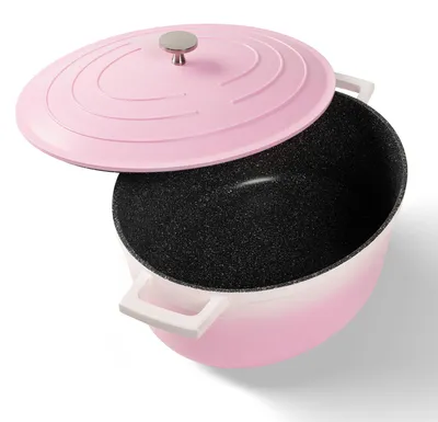 Produktbild von STONELINE® Cocotte Bräter Oval 32x25 cm Rosa | mit Deckel