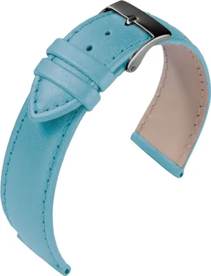 Produktbild von Eulit Taurus > Uhrenarmband Kalbsleder blau hautfreundlich gepolstert, Stegbreite:18mm, Schließe:Schwarz