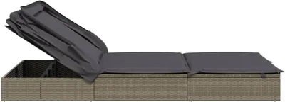 Immagine prodotto di lettino 2 persone con tetto Grigio 213x118x97 Poli rattan