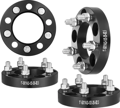 Obrázok produktu pre VEVOR dištančné podložky pod kolesá, 1 palec 5 x 4,5 palca, adaptér na koleso, 5 kolíkov, kované podložky, otvor 82,5 mm, stredové 1/2 palca 20 kolíkov, vhodné pre Jeep Ford od 84-13