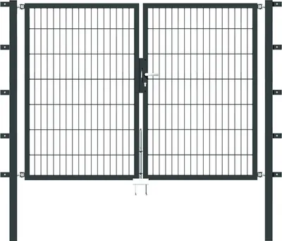 Produktbild von Alberts Doppeltor Flexo mit Zubehör, zum Einbetonieren, anthrazit, Breite 200 cm, Höhe 140 cm