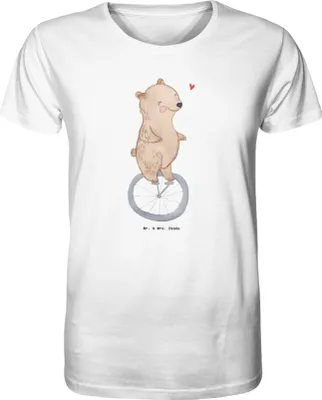 Produktbild von Mr. & Mrs. Panda T-Shirt Bär Einrad fahren Größe S - Weiß - Geschenk, Fun Shirt, mit Spruch, Herren, Tshirt