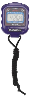 Produktbild von Elektronische Stoppuhr, einreihig, 2 Anzeigen, Sportstoppuhr, Timer, Wettkampfuhr, Stoppuhr mit AG13-Knopfzelle, XL 016, blau