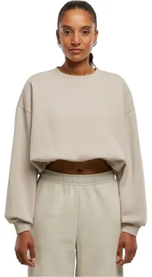 Produktbild von Urban Classics Sweatshirt Damen Ladies Cropped Gathered Sweatshirt beige M