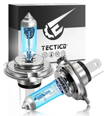 Produktbild von TECTICO H4 P43t Halogen Birne 12V 60/55W Warmweiß +130% Ultra Heller Fernlicht Abblendlicht Auto Motorrad Lampe Ersatz, 2 Stücke – Größe H4 (60/55W) +130%