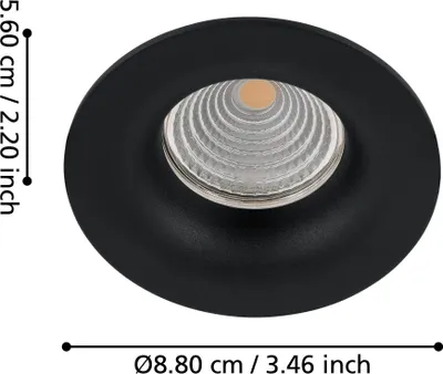 Image de Eglo 33996 SALICETO LED Spot 6W Ø88mm noir blanc neutre dimmable