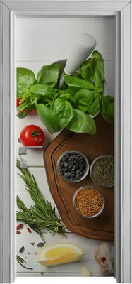 Produktbild von Tür Selbstklebende 80x210 cm Türfolie Türtapete Klebefolie - Gewürze Gemüse