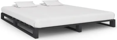 Produktbild von The Living Store Palettenbett Grau Massivholz Kiefer 180×200 cm