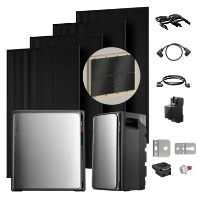 Produktbild von Powerness Balkonkraftwerk mit Speicher, EcoFlow STREAM Ultra X Speicher mit STREAM AC Pro & 2000W Solarmodule, 4x Fischer Fassadenhalterung (0% MwSt)