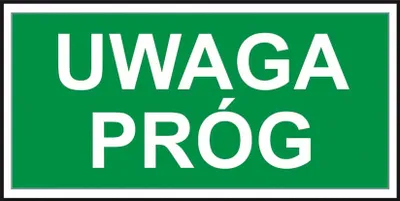 Zdjęcie produktu dla Z-63E - Znak ewakuacyjny „Uwaga próg” - 150x300