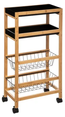 Produktbild von Schmale anrichte mit 3 ebenen "black bamboo" - 5 five simply smart