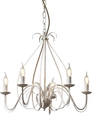 Produktbild von QAZQA - Landhaus I Vintage Klassischer Kronleuchter I Chandelier Creme 5-flammig - Giuseppe - Stahl Rund - LED geeignet E14