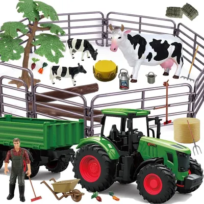 Zdjęcie produktu dla Traktor zabawka - Zestaw zabawkowej farmy - Wywrotki - Dla dzieci od 3 lat