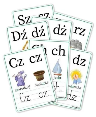 Image de Plansze edukacyjne A4 - Dwuznaki 7 kart