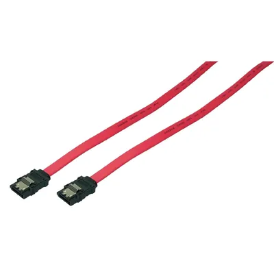 Zdjęcie produktu dla LogiLink SATA 0.5m, 0,5 m, SATA II, Męska/Męska, Czerwony, Prosty, Prosty