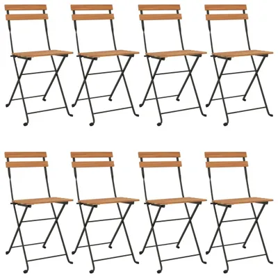 Produktbild von Bistrostühle 8 Stk. Klappbar Massivholz Teak und Stahl