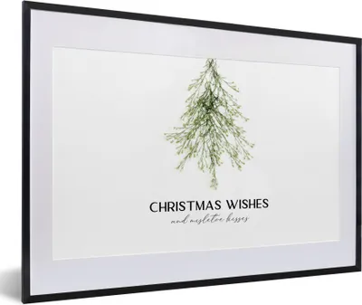 Produktbild von MuchoWow® Gerahmtes Poster Weihnachten - Weihnachtsbaum - Zitat 60x40 cm - Poster mit Schwarzem Bilderrahmen Wandposter Rahmen Foto Bilder - Schlafzimmer - Plakat in Rahmen - Drucken
