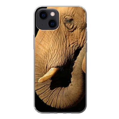 Produktbild von MuchoWow® Handyhülle Schutzhülle Hülle für iPhone 13 mini Elefant - Tiere - Nahaufnahme - Schwarz Silikon Softcase Handy Hülle - Softcase