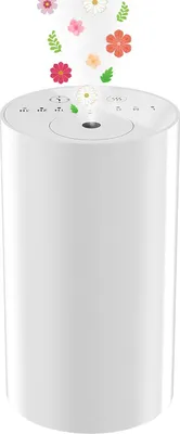 Immagine prodotto di Diffusore per oli essenziali - Nebulizzatore per aromaterapia senza acqua - Funzionamento a batteria e ricarica USB - Timer 1/2/3 ore/continuo - Mini/portatile - Bianco