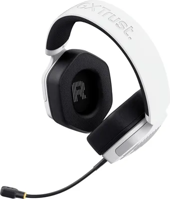 Zdjęcie produktu dla Przewodowy i bezprzewodowy zestaw słuchawkowy TRUST Trust GXT 493W Carus, hełm do gier USB Type-C / USB Type-A Bluetooth biały