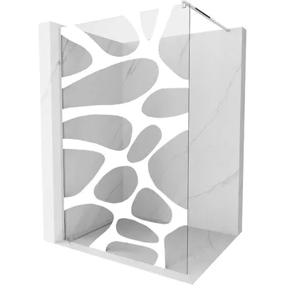 Obrázek produktu pro Mexen Kioto sprchová zástěna 120 x 200 cm, Průhledné/Bílý vzor 8 mm, Chromovaná - 800-120-101-01-97