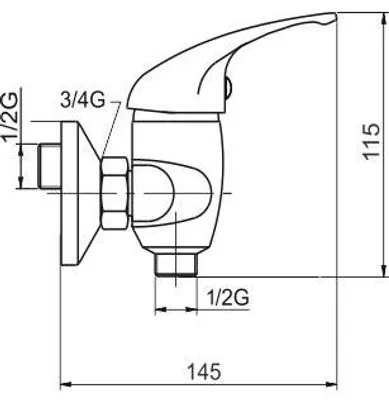 Zdjęcie produktu dla Novaservis Bateria prysznicowa 150 mm Metalia 55 chrom 55060.0