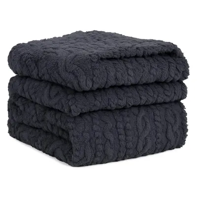 Produktbild von Betz Wohndecke BOZEN Ornament Kuscheldecke XXL 150x200 cm Farbe: graphit